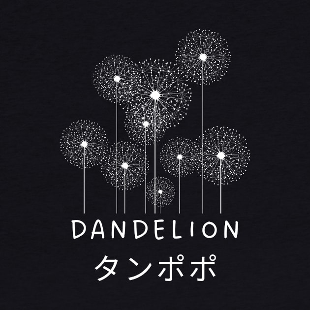 Dandelion Art Vintage Since Estbalished Minimalist Flora by Flowering Away